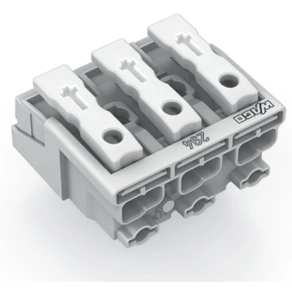 Wago 294-4003 világítási csatlakozó, 3 pólusú, külső nyomógombbal, földelőcsatlakozó nélkül, max. 2,5 mm², T85, fehér