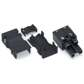 Wago 770-102/041-000 WINSTA® MIDI aljzat, tehermentesítő házzal, 2 pólusú, A kódolású, fekete
