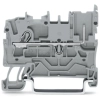 Wago 2022-1201 1 vezeték/1 érintkezőtűs dugaszolható alapsorkapocs, 2,5 mm², DIN 35 x 15 és 35 x 7,5 sínhez, Push-in CAGE CLAMP®, szürke