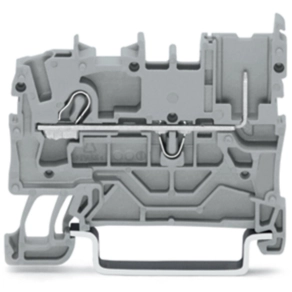 Wago 2022-1201 1 vezeték/1 érintkezőtűs dugaszolható alapsorkapocs, 2,5 mm², DIN 35 x 15 és 35 x 7,5 sínhez, Push-in CAGE CLAMP®, szürke