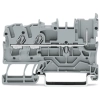 Wago 2022-1301 2 vezeték/1 tűs dugaszolható sorkapocs, 2,5 mm², Push-in CAGE CLAMP, DIN 35 × 15 és 35 × 7,5, szürke