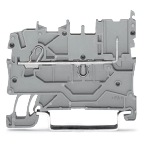 Wago 2020-1201 1 vezeték/1 érintkezőtűs dugaszolható alapsorkapocs, 1 mm², DIN 35 x 15 és 35 x 7,5 sínhez, Push-in CAGE CLAMP®, szürke