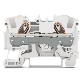 Wago 2006-1208 2 vezetékes árnyékoló sorkapocs, 6 mm², Push-in CAGE CLAMP®, Ex e II, oldalsó és középső jelölés, DIN 35 x 15 és 35 x 7,5 sínhez, fehér