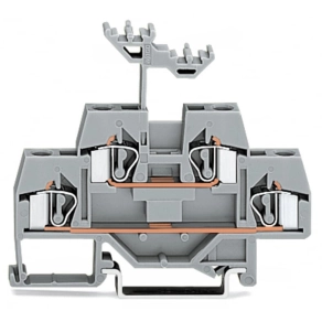 Wago 281-619 kétemeletes átmenő sorkapocs, 4 mm², CAGE CLAMP®, DIN 35 sínhez, szürke