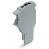 Wago 2020-161 anyacsatlakozó-kezdőmodul, 1 vezetékes, Push-in CAGE CLAMP®, 1,5 mm², 3,5 mm osztás, 1 pólusú, beépített véglappal, szürke