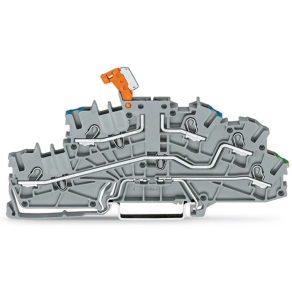 Wago 2003-6641 többemeletes installációs sorkapocs, 2,5 mm², NTi/L/PE, működtetőnyílással, Push-in CAGE CLAMP®, szürke, elfordítható bontókéssel
