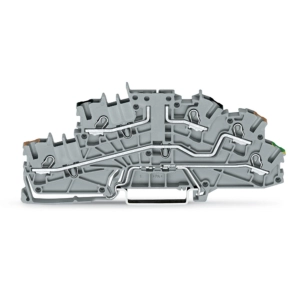 Wago 2003-6643 többemeletes installációs sorkapocs, 2,5 mm², P2/P1/PE, működtetőnyílással, Push-in CAGE CLAMP®, szürke, alapsorkapocs bontókés nélkül