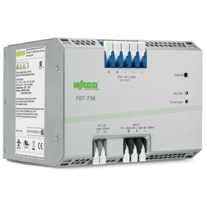 Wago 787-736 Eco kapcsolóüzemű tápegység, 1 fázisú, 24 V DC, 40 A, optocsatolós DC OK jel, 6 mm²