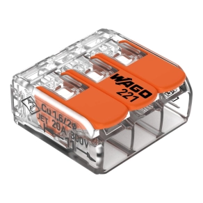   Wago hármas sodrott vezeték összekötő 0,2–4 mm² 32 A (221-413)