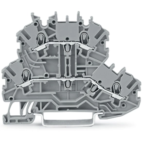 Wago 2000-2201 kétemeletes átmenő/átmenő sorkapocs, L/L, jelölőtartó nélkül, 1 mm², Push-in CAGE CLAMP®, DIN 35 x 15 és 35 x 7,5 sínhez, szürke