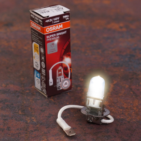   Osram off-road Super Bright Premium H3 halogén fényszóró, 100 W, 12 V, 3200 K színhőmérséklet, 2300 lumen, pk22s foglalat, 62201SBP, 1 darab/doboz