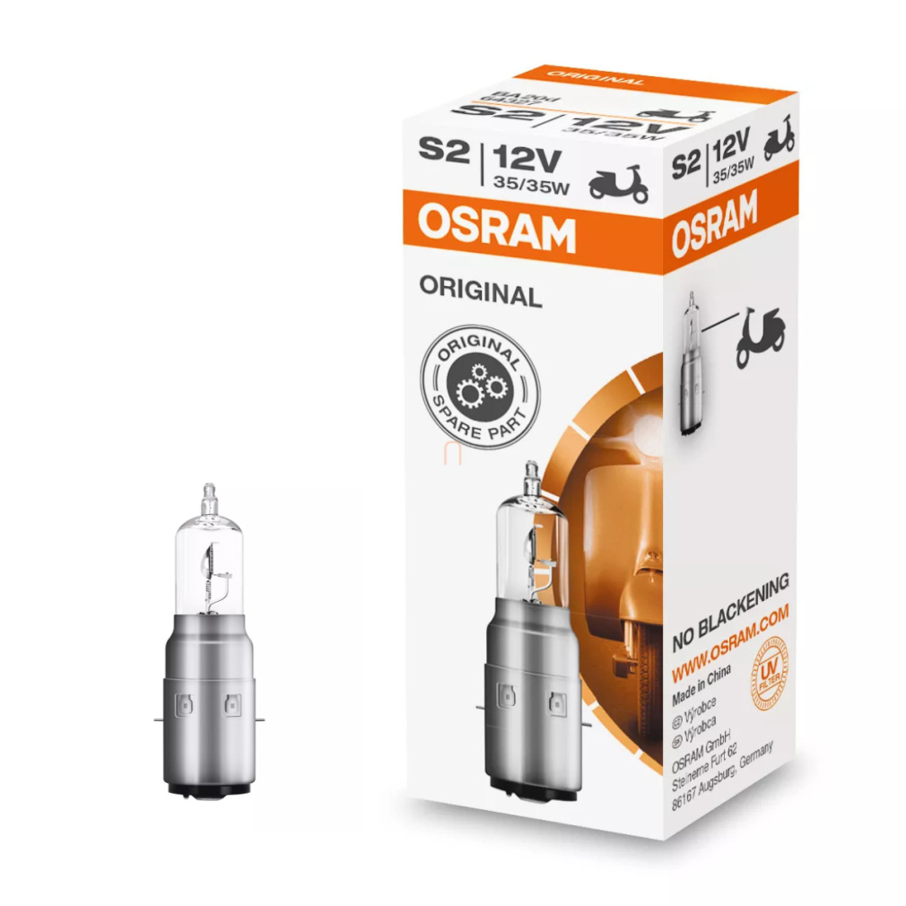 Osram Original Line 12V S2 halogén motorkerékpár fényszórólámpa, 12 V, 35/35 W, BA20d foglalat, OEM minőség, 64327, 1 darab/csomag
