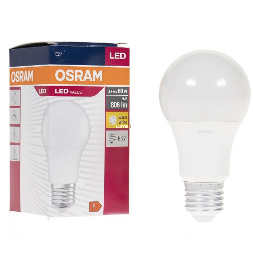 Osram E27 LED Value 8,5W 806lm 2700K melegfehér 220° - 60W izzó helyett