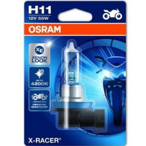 Osram X-Racer H11 motorkerékpár izzó 12V 55W, 1db/bliszter