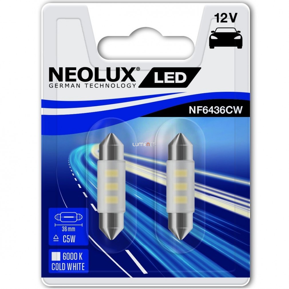Neolux NF6436CW-02B 12V 6000K 36mm szofita LED