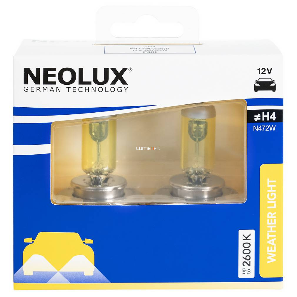 Neolux Weather Light H4 N472W-2SCB 2db/csomag