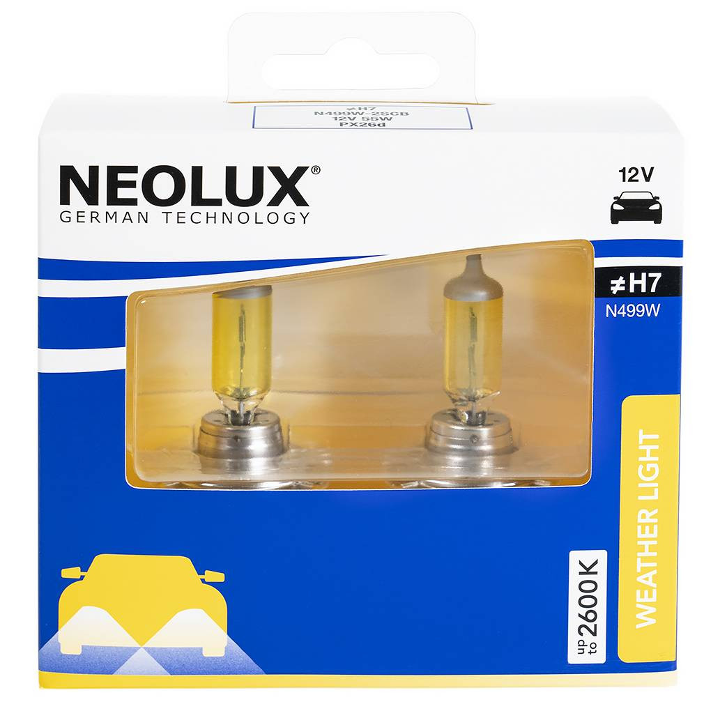 Neolux 150% Extra Light H7, phare halogène, N499EL1-2SCB, 12 V, 60/55 W,  boîte souple (2 lampes)