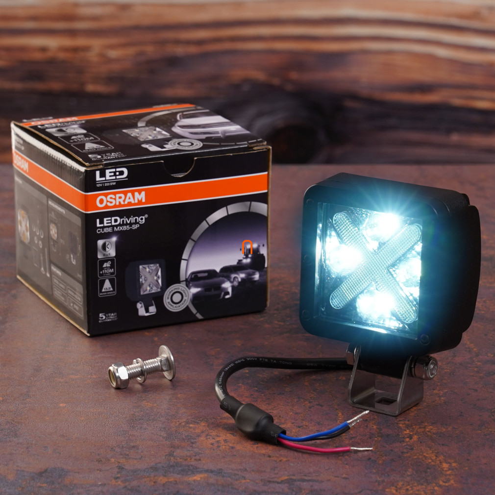 OSRAM LEDriving Cube MX85-SP LED munkalámpa, 2 fényfunkció, 110 méteres hatótáv, 13,5° szög, csak terephasználatra, LEDDL101-SP, Off-Road