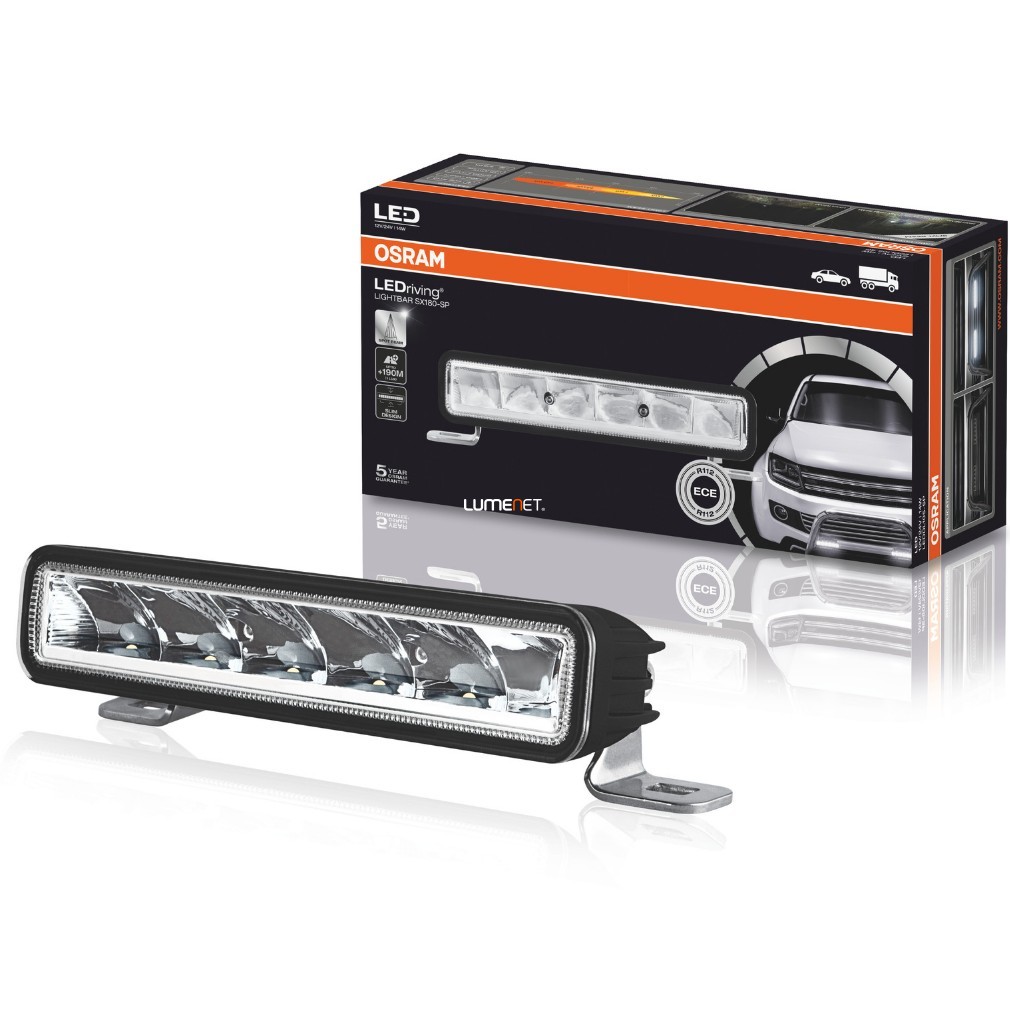 Osram LEDriving Lightbar Slim SX180-SP LED kiegészítő távolsági fényszóró, közúton is használható, 6000 K színhőmérséklet, 190 m világítási távolság, LEDDL105