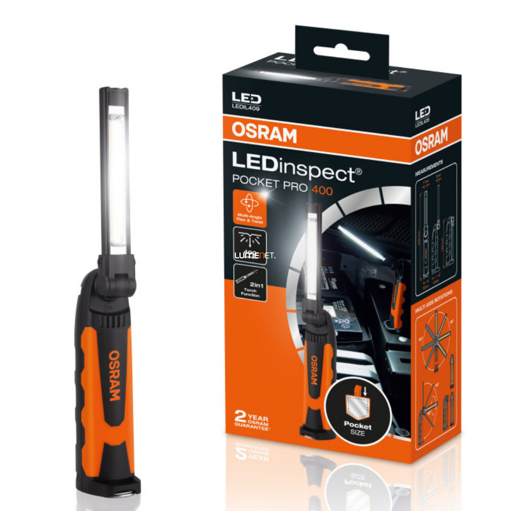 Osram LEDinspect pocket PRO400 tölthető szerelő lámpa 400 lumen
