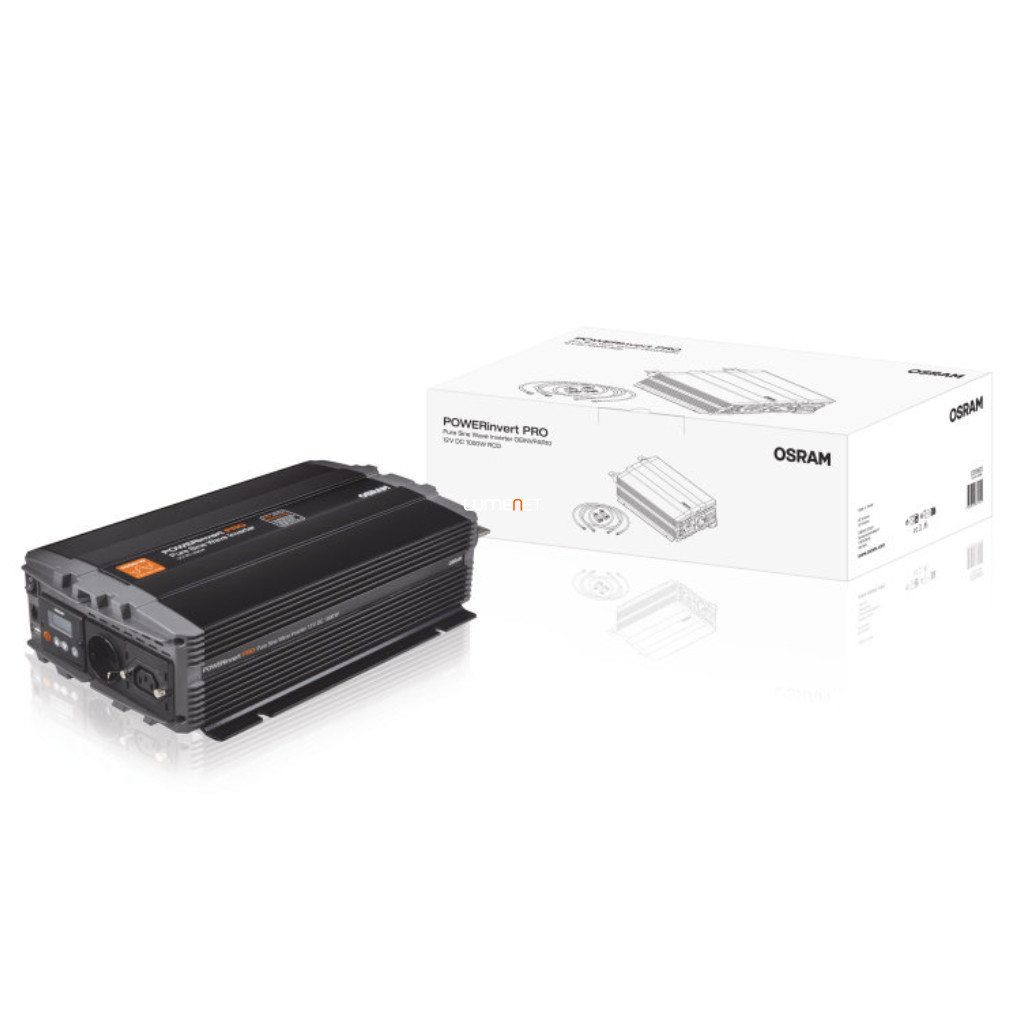 Osram POWERinvert PRO tiszta színuszhullámos autós inverter, 12V DC, 1000W