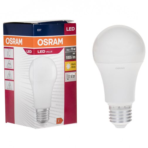 Osram E27 LED Value 10W 1060lm 2700K melegfehér 200° - 75W izzó helyett