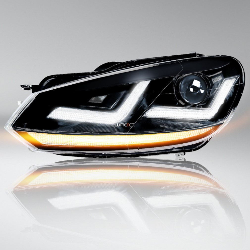 Osram LEDriving XENARC BLACK Edition fényszórók VW Golf VI típushoz, prémium LED technológiával, akár 70%-kal több fény, LEDHL102-BK, 1 pár/csomag