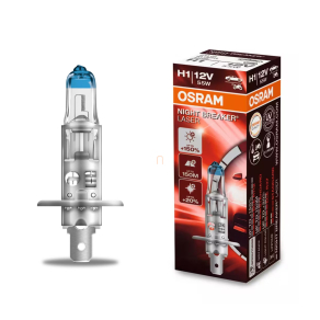   Osram Night Breaker Laser 150% H1 halogén fényszórólámpa, 12 V, 55 W, 3400 K, P14.5s foglalat, akár +150% fényerő, 64150NL, 1 darab/doboz