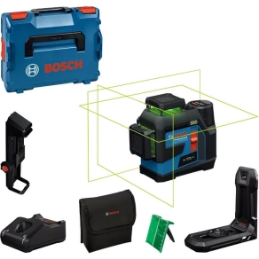   Bosch GLL 12V-100-33 CG zöld vonallézer + LB 10 + DK 20 + GBA 12V 2.0Ah akku + GAL 12-40 gyorstöltő + L-boxx 0601065401
