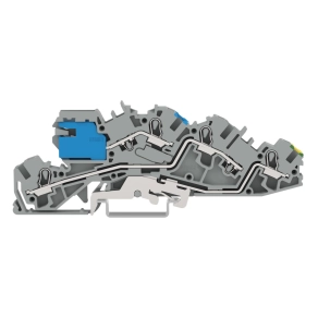 Wago 2005-7641 többemeletes installációs sorkapocs, 4 mm², NT/L/PE, kezelőszerszámos működtetéssel, Push-in CAGE CLAMP®, szürke, csúsztatható N-bontóval