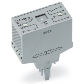 Wago 286-336/001-000 relémodul, 24 V DC, 2 bontó- és 2 záróérintkező, piros állapotjelzés, 25 mm széles, szürke