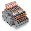 Wago 2007-8875 kompakt áramváltó-sorkapocs, 6 mm², Push-in CAGE CLAMP®, kezelőszerszámos működtetés, többszínű