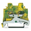 Wago 280-107 2 vezetékes földelősorkapocs, 2,5 mm², oldalsó jelölőnyílások, DIN 35 x 15 és DIN 35 x 7,5 sínhez, CAGE CLAMP®, zöld-sárga