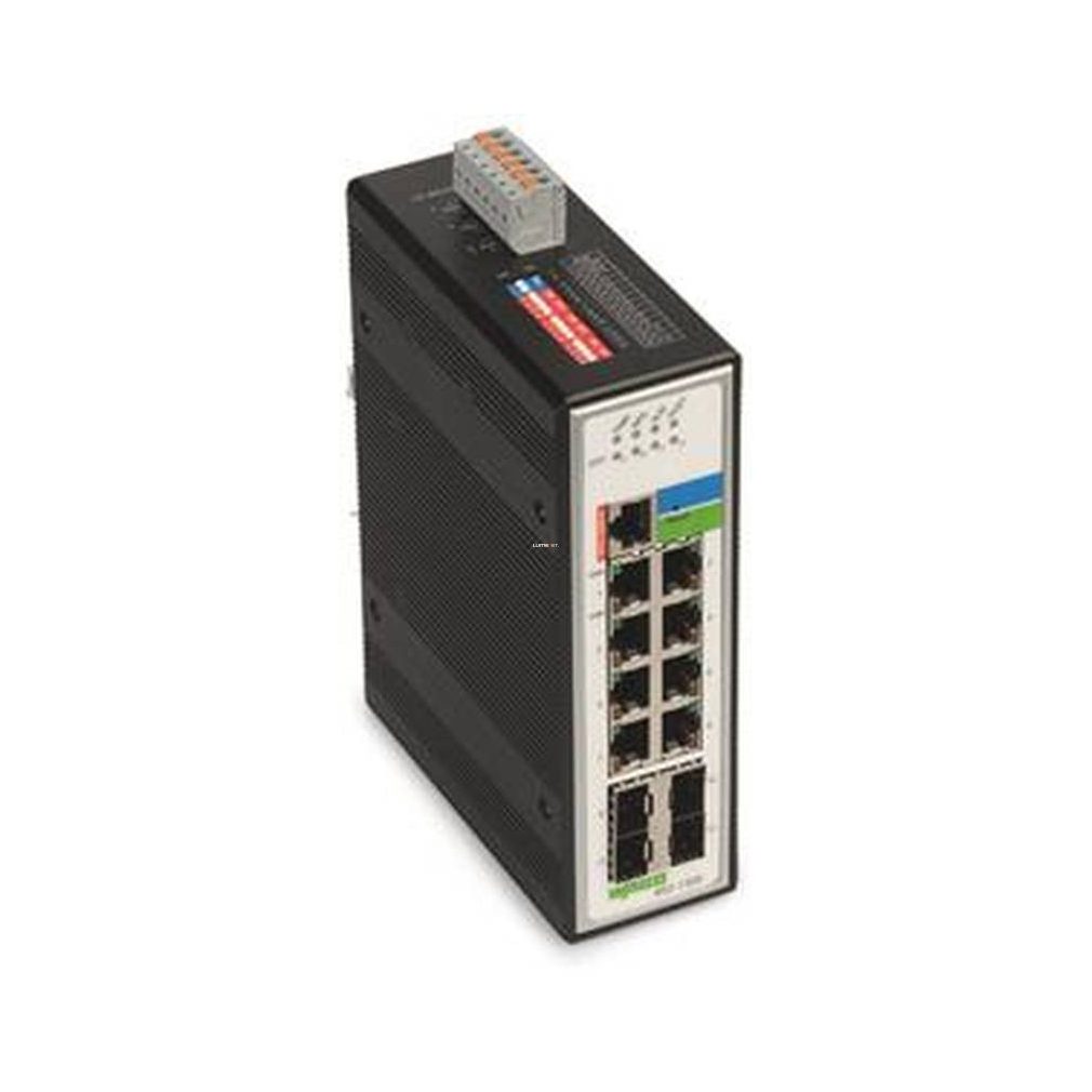 Wago ipari Menedzselhető Switch8-Port 1000Base-T 4-Slot 1000Base-SX/LX, fémes fekete (852-1305)