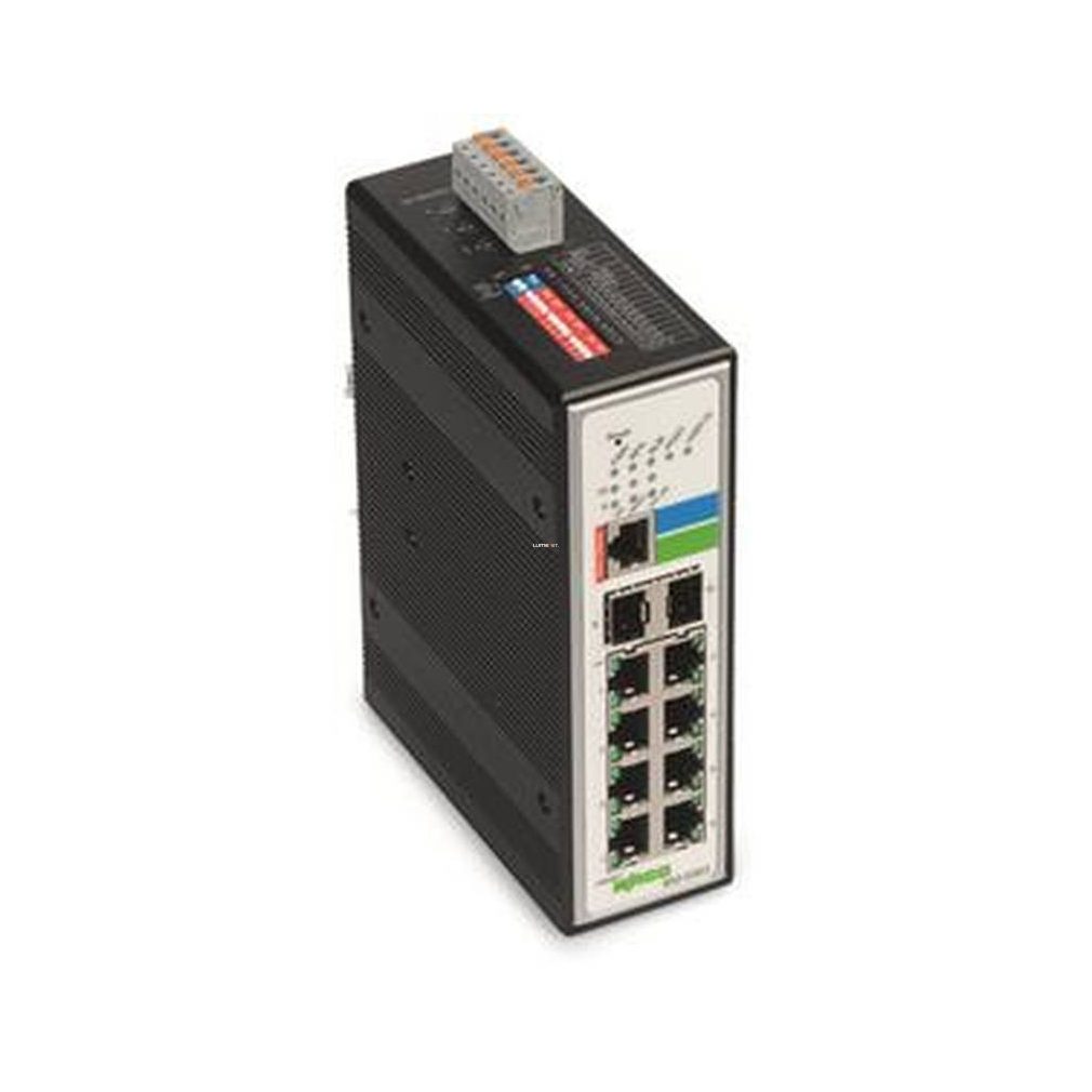 Wago ipari Menedzselhető Switch8Port 2-Slot 1000Base-SX/LX, fémes fekete (852-303)