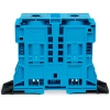 Wago 285-1164 2 vezetékes nagyáramú átmenő sorkapocs, 185 mm², POWER CAGE CLAMP, oldalsó jelölőnyílások, rögzítőperemmel, kék