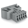 Wago 890-745 WINSTA® MINI bepattintható aljzat, 5 pólusú, B kódolású, 1,5 mm², szürke