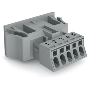 Wago 890-745 WINSTA® MINI bepattintható aljzat, 5 pólusú, B kódolású, 1,5 mm², szürke