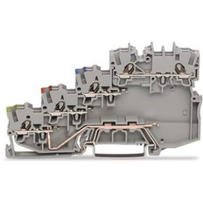   WAGO 2000-5417 4 vezetékes érzékelő sorkapocsPNP-kapcsoló szenzorokhoz földelő csatlakozással, szürke