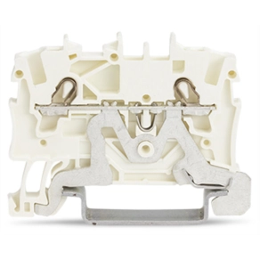 Wago 2001-1208 2 vezetékes árnyékoló sorkapocs, 1,5 mm², Push-in CAGE CLAMP®, oldalsó és középső jelölés, DIN 35 x 15 és 35 x 7,5 sínhez, fehér