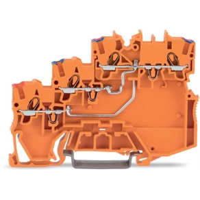 Wago 2000-5372 3 vezetékes érzékelő betápsorkapocs, színjelölt vezetőbemenettel, 1 mm², Push-in CAGE CLAMP®, narancssárga