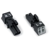 Wago 890-202 WINSTA® MINI aljzat, 2 pólusú, A kódolású, 1,5 mm², fekete