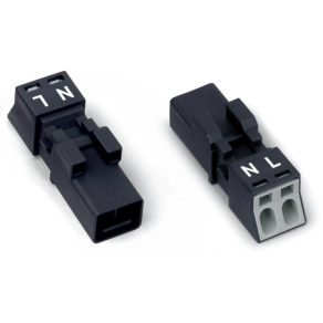 Wago 890-212 WINSTA® MINI dugó, 2 pólusú, A kódolású, 1,5 mm², fekete