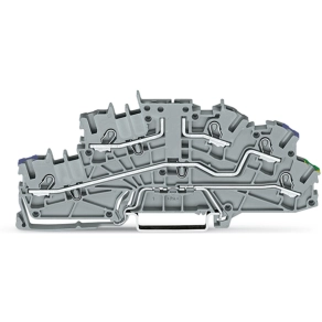 Wago 2003-6661 többemeletes installációs sorkapocs, 2,5 mm², L/N/PE, működtetőnyílással, Push-in CAGE CLAMP®, szürke, alapsorkapocs bontókés nélkül