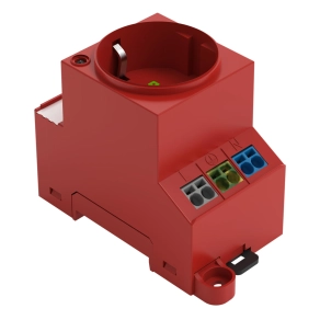 Wago 709-583 kapcsolószekrény-aljzat, F típusú CEE 7/4 Schuko dugóhoz, DIN-sínes vagy csavaros rögzítés, LED-visszajelzés, dupla Push-in CAGE CLAMP® csatlakozás, piros