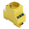 Wago 709-582 kapcsolószekrény-aljzat, F típusú CEE 7/4 Schuko dugóhoz, DIN-sínes vagy csavaros rögzítés, LED-visszajelzés, dupla Push-in CAGE CLAMP® csatlakozás, mustársárga
