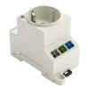 Wago 709-581 kapcsolószekrény-aljzat, F típusú CEE 7/4 Schuko dugóhoz, DIN-sínes vagy csavaros rögzítés, LED-visszajelzés, dupla Push-in CAGE CLAMP® csatlakozás, világosszürke
