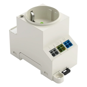 Wago 709-581 kapcsolószekrény-aljzat, F típusú CEE 7/4 Schuko dugóhoz, DIN-sínes vagy csavaros rögzítés, LED-visszajelzés, dupla Push-in CAGE CLAMP® csatlakozás, világosszürke