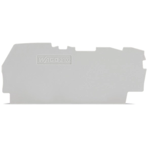 Wago 2102-1391 vég- és válaszlap 3 vezetékes sorkapocshoz, 0,8 mm vastag, szürke