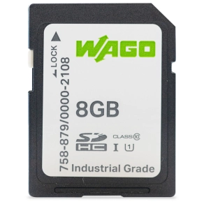 Wago 758-879/000-2108 ipari SD-memóriakártya, pSLC-NAND, 8 GB, -40…+90 °C üzemi hőmérséklet